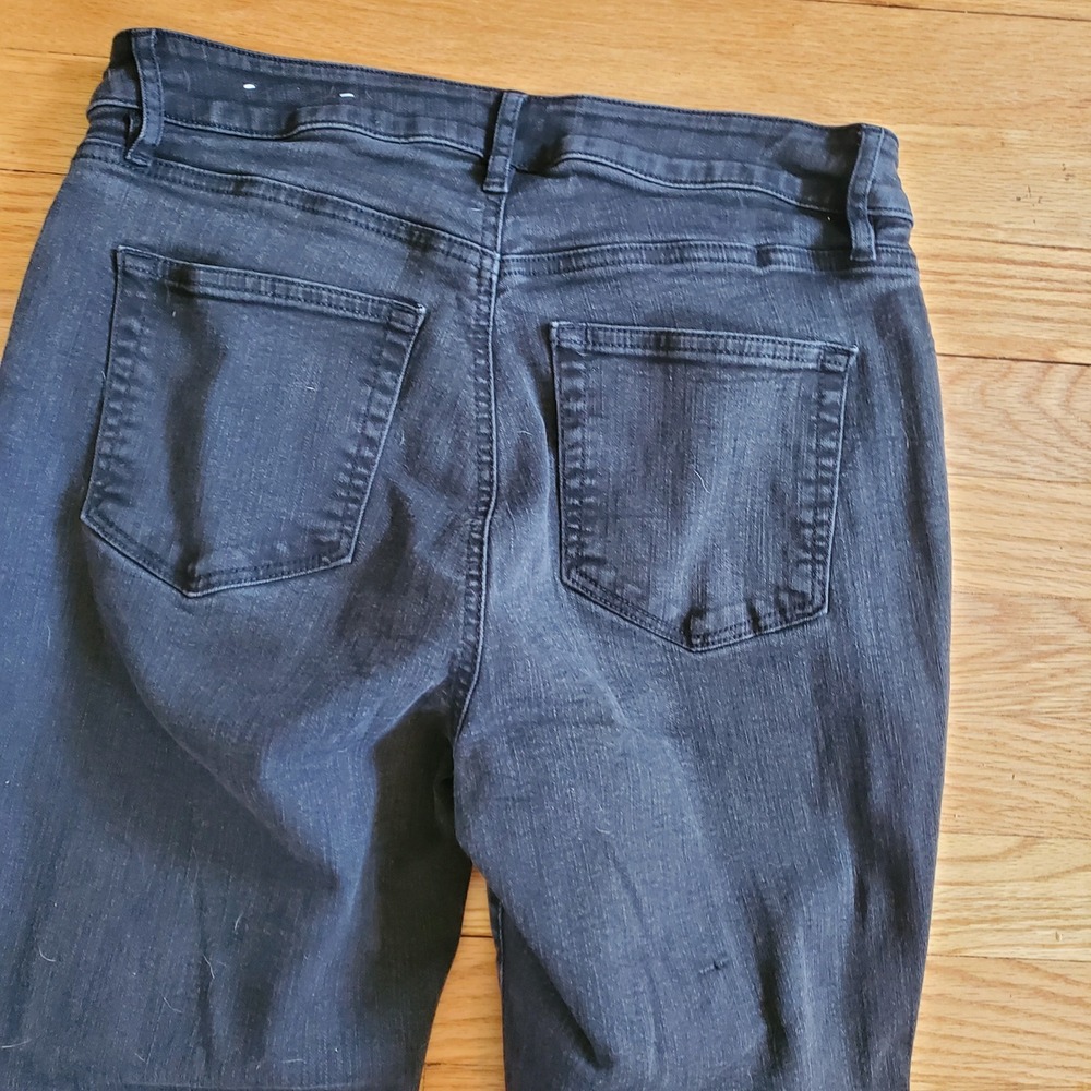 Loft Curvy Skinny Crop Jeans Womens 8 Black Denim Stretch Casual Pants Capsule - Picture 5 of 11